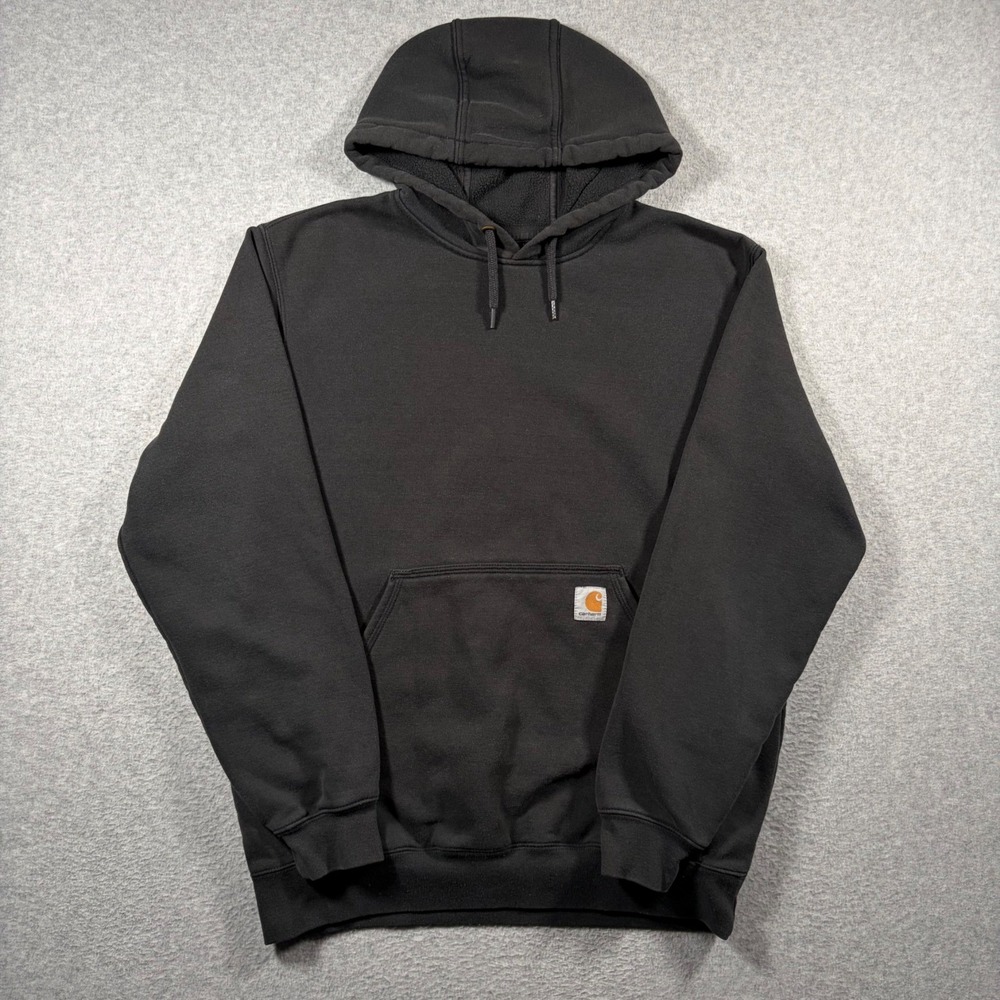 Carhartt Hoodie Mens Medium Black K121 BLK Midweight Original Fit Pullover